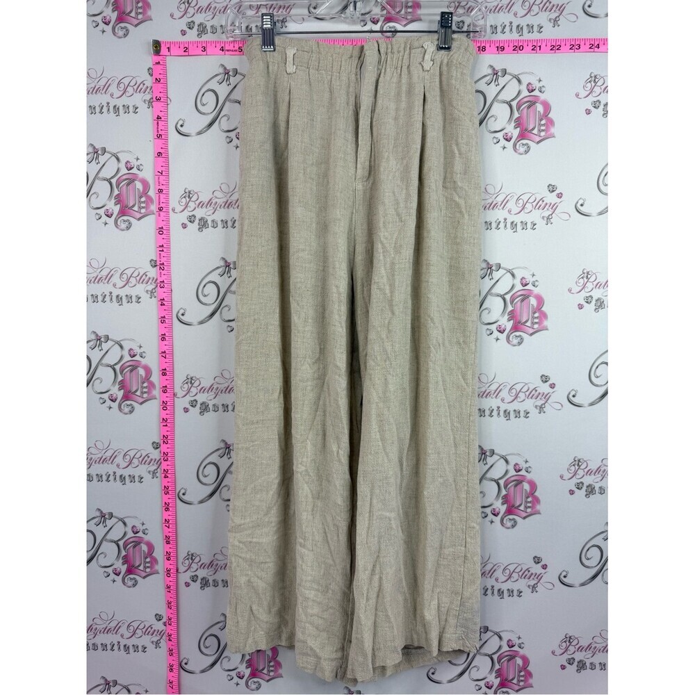 Pants wide leg lightweight Women's Wide-Leg bottoms Pants in Light Beige - Picture 1 of 10